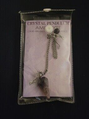Amethyst Crystal Pendulum Silver Chain